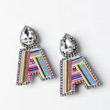 Embroidery Rhinestone Earrings Ear Clip Pierced Earrings 771