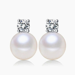 Pearl Zircon Stud Earrings Set for Women Round Shape Earring Bijoux