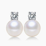Pearl Zircon Stud Earrings Set for Women Round Shape Earring Bijoux