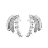 HECHENG Colorful Zircon C-Shaped Stud Earrings Women's Ear Decorations
