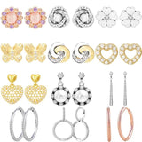 925 Silver Interlinked Circles Open Heart Double Hoop Earring