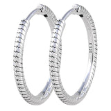 925 Silver Interlinked Circles Open Heart Double Hoop Earring