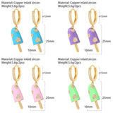 Enamel Ice Cream Hoop Earrings Women Dangle Charm Ear Rings