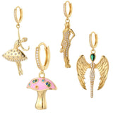 Bohemian Dancer Mushroom Hoop Earrings
