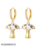 Bohemian Dancer Mushroom Hoop Earrings