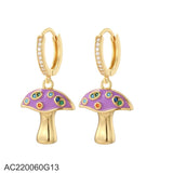 Bohemian Dancer Mushroom Hoop Earrings