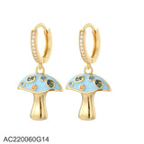 Bohemian Dancer Mushroom Hoop Earrings
