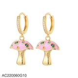 Bohemian Dancer Mushroom Hoop Earrings