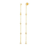 925 Silver Tassel Star Charm Dangle Earrings with CZ Drop