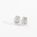 925 Silver Four Circle Hoops Zircon CZ Earring