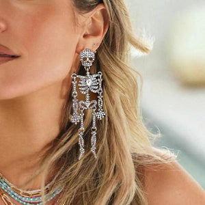 Europe US Cross-Border Skeleton Earrings Exaggerated Halloween Jewelry