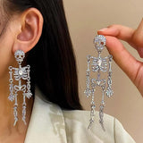 Europe US Cross-Border Skeleton Earrings Exaggerated Halloween Jewelry