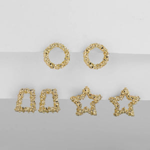 Geometric Stud Earrings Set for Women Retro Jewelry