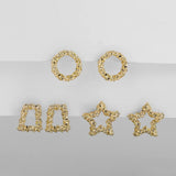 Geometric Stud Earrings Set for Women Retro Jewelry