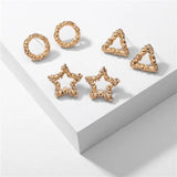 Geometric Stud Earrings Set for Women Retro Jewelry