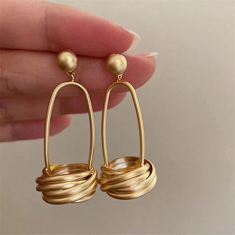 Metal Pendant Earrings European American Style Stud Earrings