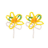 Hand Woven Glass Beads Tassel Earrings for Women