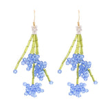 Hand Woven Glass Beads Tassel Earrings for Women