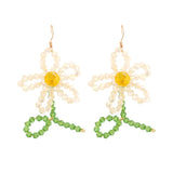 Hand Woven Glass Beads Tassel Earrings for Women