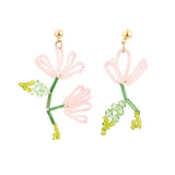 Hand Woven Glass Beads Tassel Earrings for Women