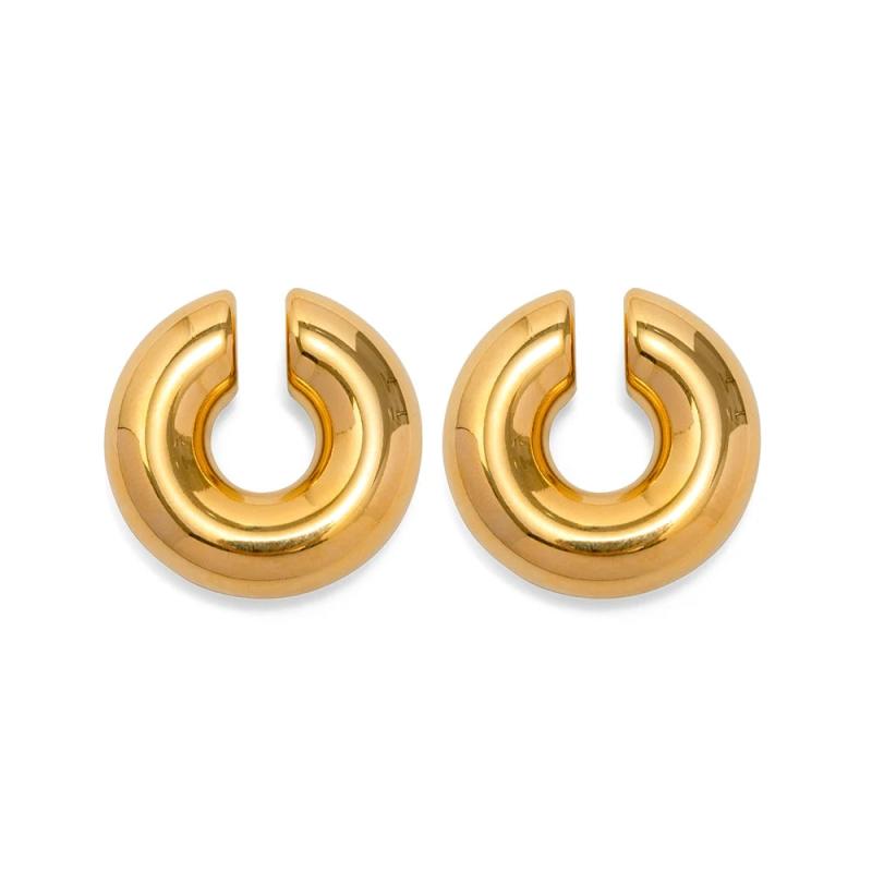 Uworld 316L Stainless Steel PVD Hoop Earrings Women Ear Clips