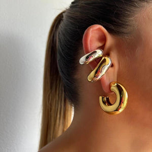 Uworld 316L Stainless Steel PVD Hoop Earrings Women Ear Clips