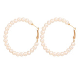 Boho Vintage Pearl Beaded Earrings Hand Weaving Stud Earrings