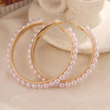 Boho Vintage Pearl Beaded Earrings Hand Weaving Stud Earrings