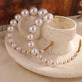Boho Vintage Pearl Beaded Earrings Hand Weaving Stud Earrings