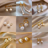 Drop Earrings For Women Trendy Pearl Geometric Tassel Jewelry