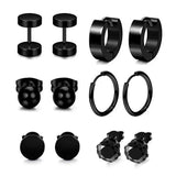 6 Pairs Stainless Steel Ear Studs Unisex Women Men Decor