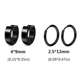 6 Pairs Stainless Steel Ear Studs Unisex Women Men Decor