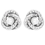 925 Silver Double Hoop Tiara Crystal Earring