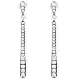 925 Silver Double Hoop Tiara Crystal Earring