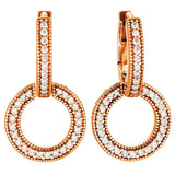 925 Silver Double Hoop Tiara Crystal Earring