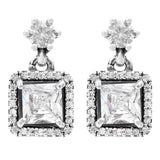 925 Silver Double Hoop Tiara Crystal Earring