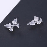 Clear Hypoallergenic Plastic Earrings with Resin Backs