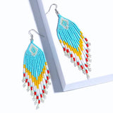 Boho Multicolor Beads Tassel Earrings Ethnic Vintage Jewelry