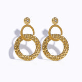 WILD 18K Plated Geometric Round Drop Earrings for Women