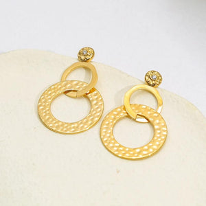 WILD 18K Plated Geometric Round Drop Earrings for Women