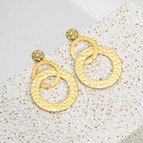 WILD 18K Plated Geometric Round Drop Earrings for Women