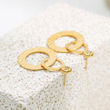 WILD 18K Plated Geometric Round Drop Earrings for Women
