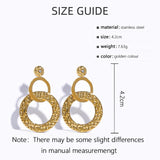 WILD 18K Plated Geometric Round Drop Earrings for Women