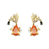 Colorful Zircon Small Fish Earrings