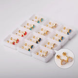 12 Pairs Stainless Steel Stud Earrings for Women Valentine Pink Heart