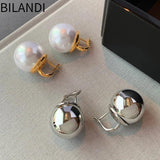 Bilandi Silver Ball Pearl Earrings Women Party Gift