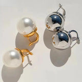 Bilandi Silver Ball Pearl Earrings Women Party Gift