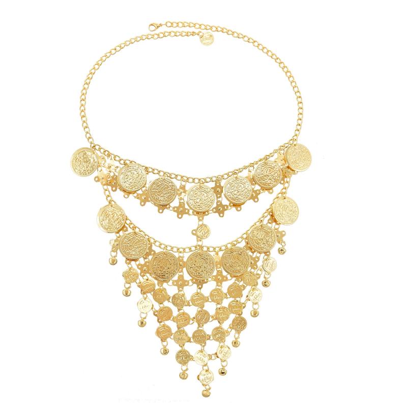 Golden Arab Charms Tassel Punk Ethnic Face Chains Indian Statement