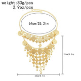 Golden Arab Charms Tassel Punk Ethnic Face Chains Indian Statement