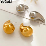 925 Silver Teardrop Stud Earrings Modern Lightweight Accessories